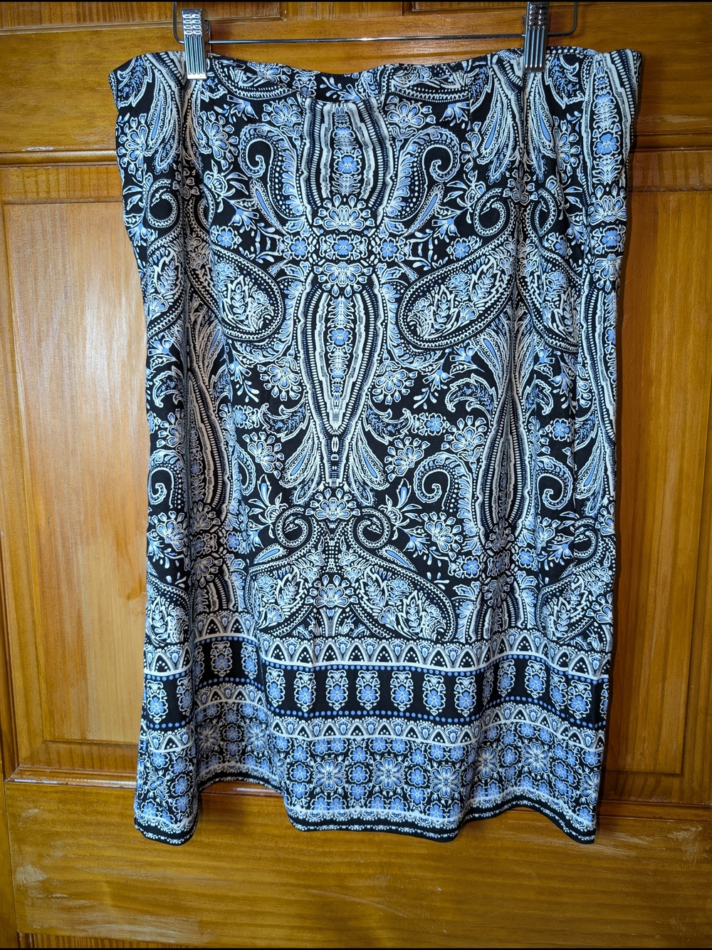 Black and White Paisley Tube Skirt